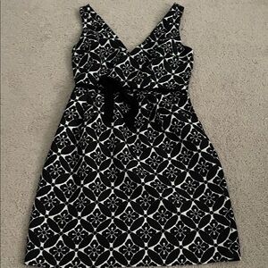 Tracy Reese Black and White Floral Midi Dress